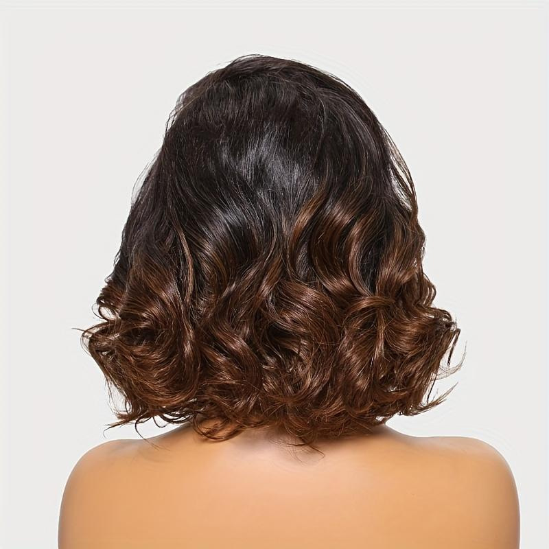 Cross border wig, European and American women's front lace synthetic headband, black, slightly split, short curly hair manufacturer, spot direct sales Cross border wig, European and American women's front lace synthetic headband, black, slightly split, short curly hair manufacturer, spot direct sales