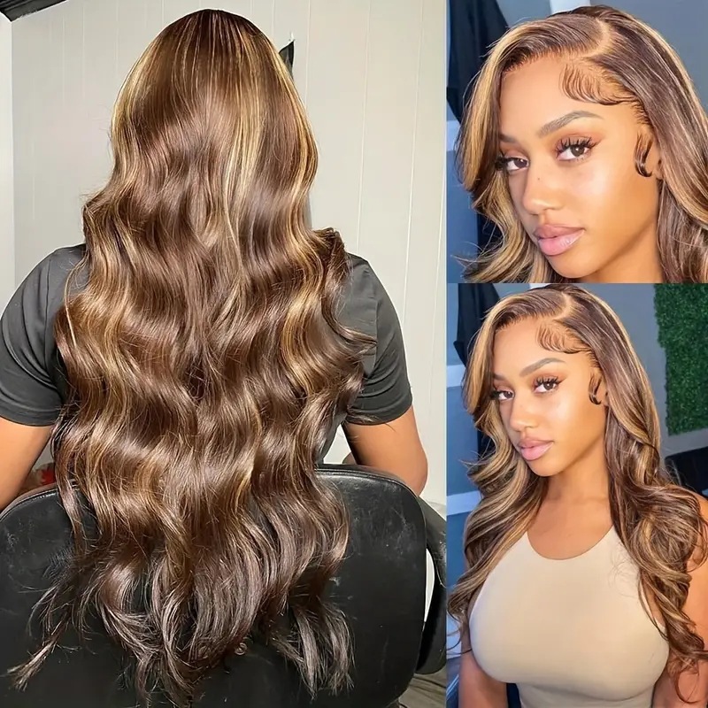 Cross border European and American fashion piano colored wig, hot selling in Africa, front lace big wave long curly hair synthetic full head cover Cross border European and American fashion piano colored wig, hot selling in Africa, front lace big wave long curly hair synthetic full head cover