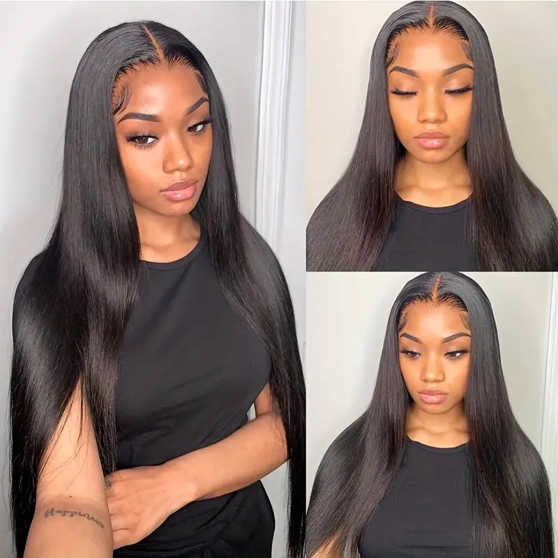 Amazon Cross border Foreign Trade Lace 13 * 4 Fashionable Long Straight Wig Hot Selling Front Lace Mid Split Fiber Head Cover Amazon Cross border Foreign Trade Lace 13 * 4 Fashionable Long Straight Wig Hot Selling Front Lace Mid Split Fiber Head Cover