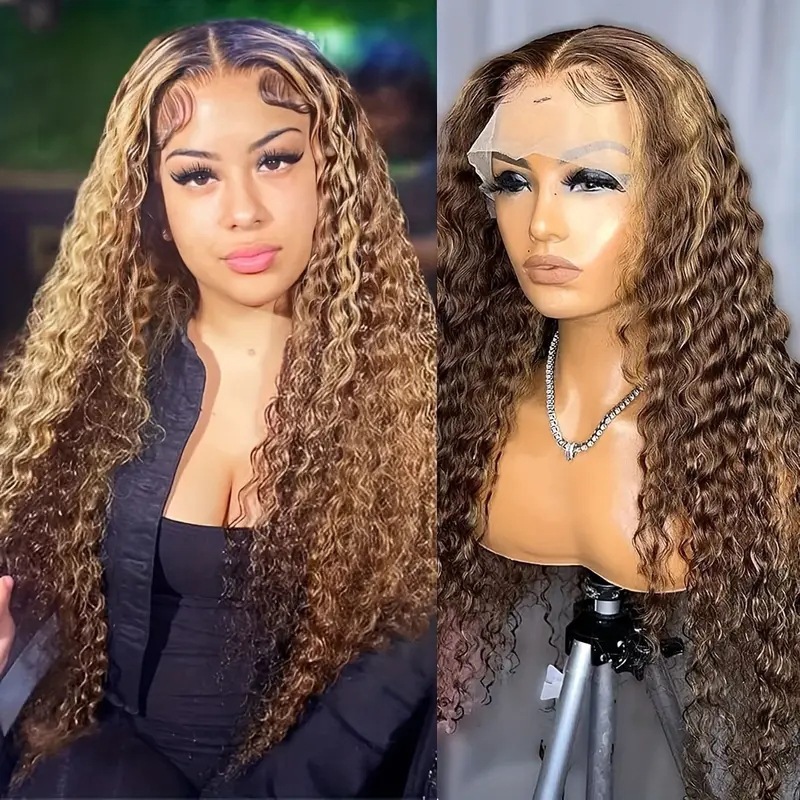 Amazon Europe and America's top selling lace wig in Africa, small coiled tube explosion head, piano color synthetic headband wig
