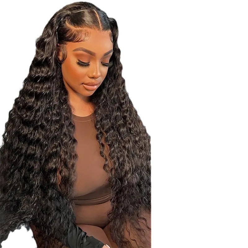 Cross border fashion front lace 13 * 4 wig Amazon hot selling small coiled tube explosive head curly hair cover Cross border fashion front lace 13 * 4 wig Amazon hot selling small coiled tube explosive head curly hair cover