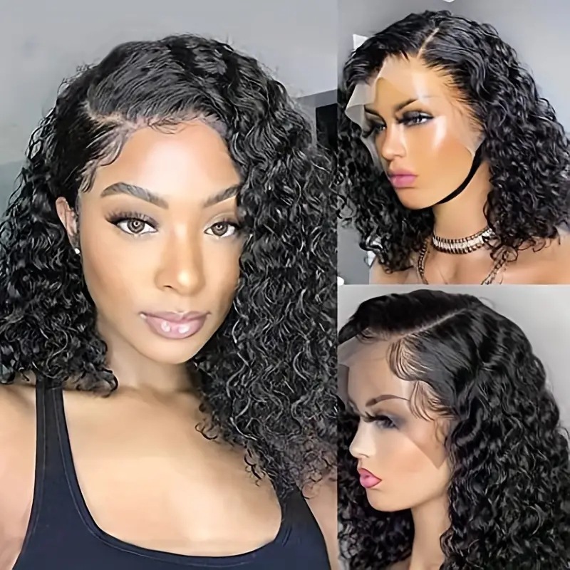 Cross border European and American wig black hand tube wrapped small roll African new small roll front lace synthetic head cover Cross border European and American wig black hand tube wrapped small roll African new small roll front lace synthetic head cover