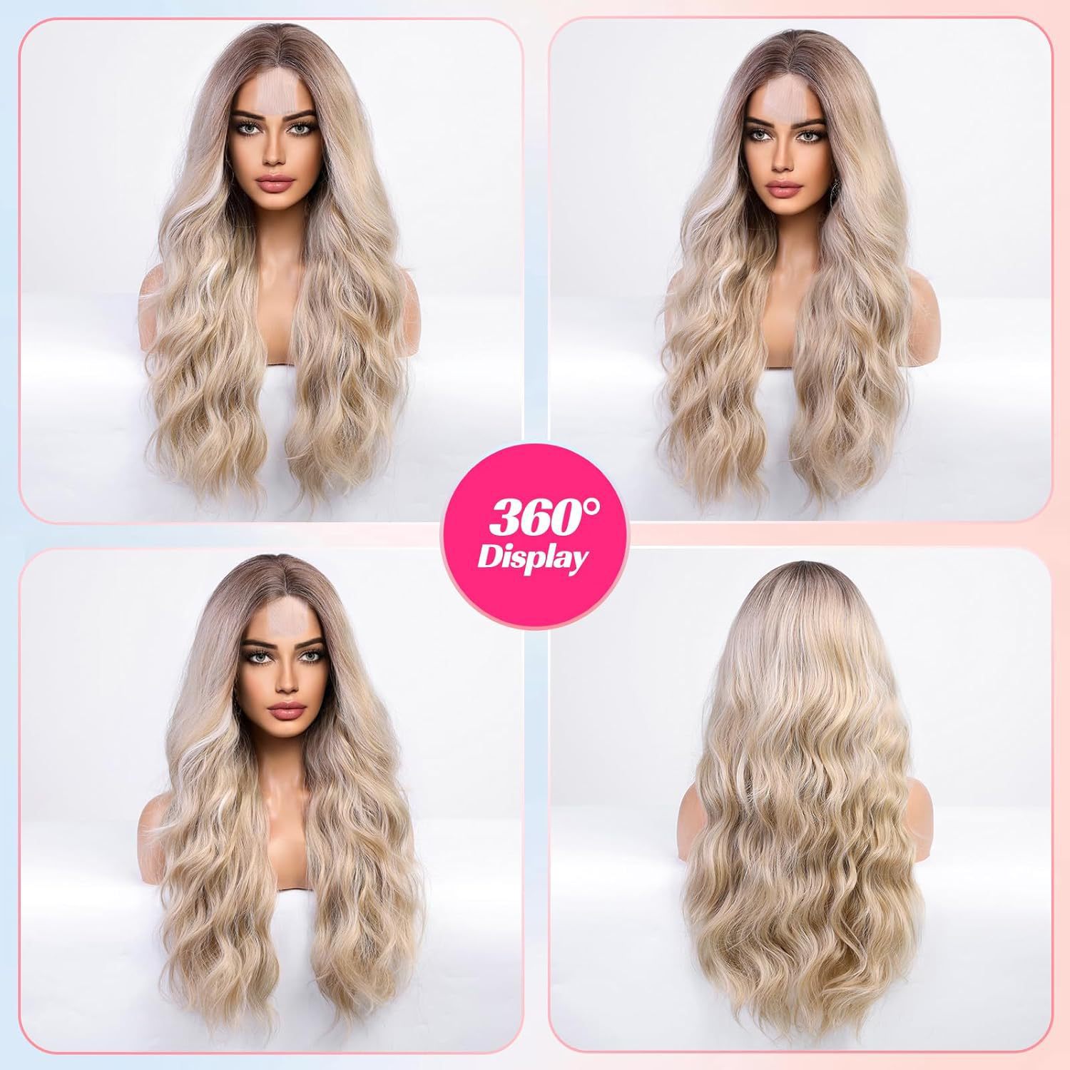Amazon's new wig for women in Europe and America, front lace synthetic headband, small lace, medium split, long curly hair wigs Amazon's new wig for women in Europe and America, front lace synthetic headband, small lace, medium split, long curly hair wigs
