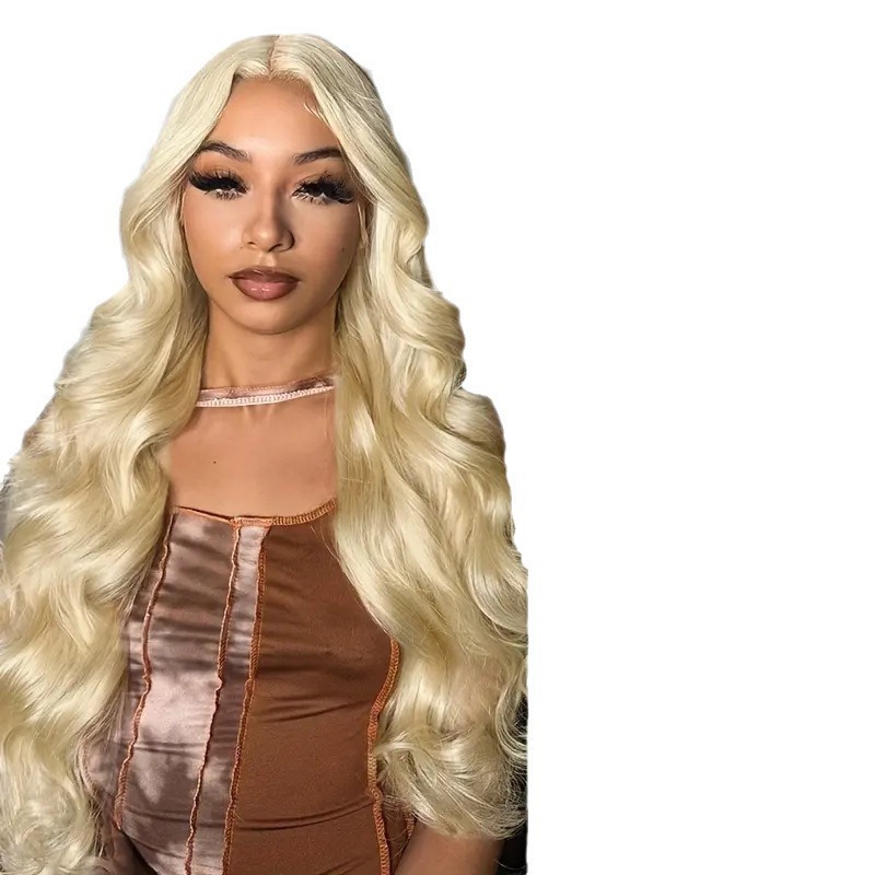 Cross border hot selling lace wig for women, big wavy long curly hair, light golden wavy curly hair, Front Lace Wig Cross border hot selling lace wig for women, big wavy long curly hair, light golden wavy curly hair, Front Lace Wig