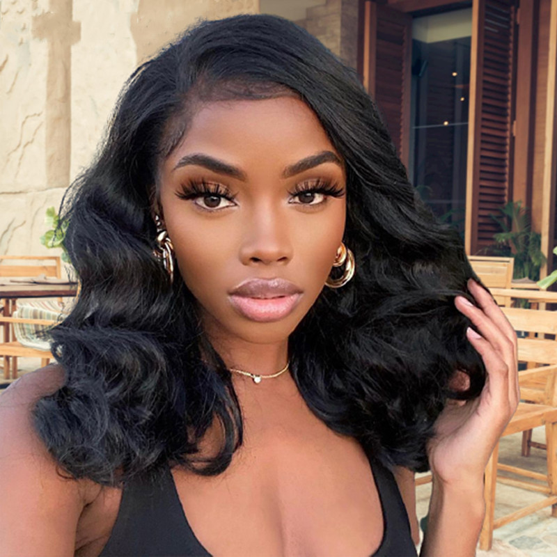 Wholesale of Black Wave Roll High Temperature Silk Fiber Short Curl Hair Set for Cross border Fashion Women's Wigs in Europe and America
