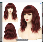 Wholesale of Black Wave Roll High Temperature Silk Fiber Short Curl Hair Set for Cross border Fashion Women's Wigs in Europe and America Wholesale of Black Wave Roll High Temperature Silk Fiber Short Curl Hair Set for Cross border Fashion Women's Wigs in Europe and America