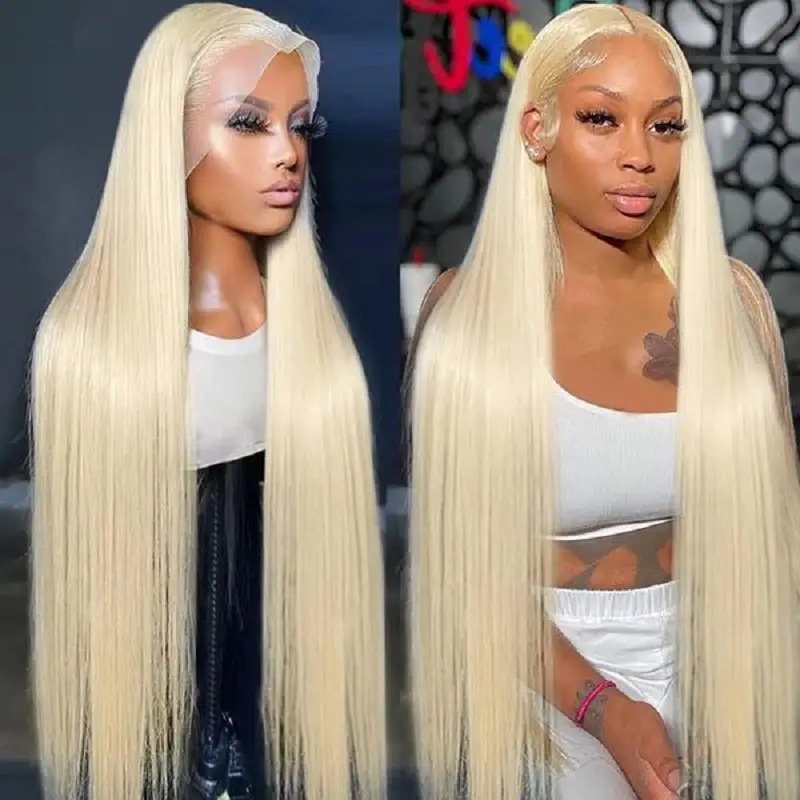 Cross border hot selling new European and American fashion light gold wig fashionable front lace lace full head cover factory stock Cross border hot selling new European and American fashion light gold wig fashionable front lace lace full head cover factory stock