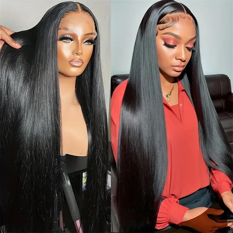 Cross border new European and American fashionable wig foreign trade hot selling lace lace lace mid split long straight full head cover