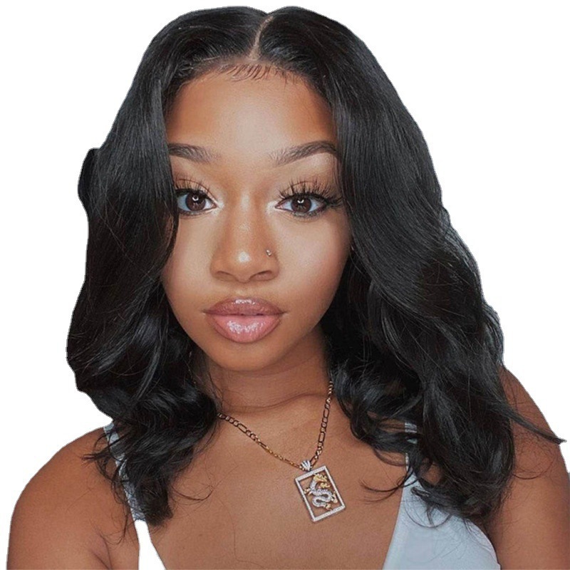 Wholesale of Black Wave Roll High Temperature Silk Fiber Short Curl Hair Set for Cross border Fashion Women's Wigs in Europe and America Wholesale of Black Wave Roll High Temperature Silk Fiber Short Curl Hair Set for Cross border Fashion Women's Wigs in Europe and America