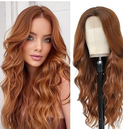 Amazon Cross border Europe and America New Wig Medium Split Gradient Yellow Long Curled Hair Women's Big Wave Wig Rose Net Amazon Cross border Europe and America New Wig Medium Split Gradient Yellow Long Curled Hair Women's Big Wave Wig Rose Net