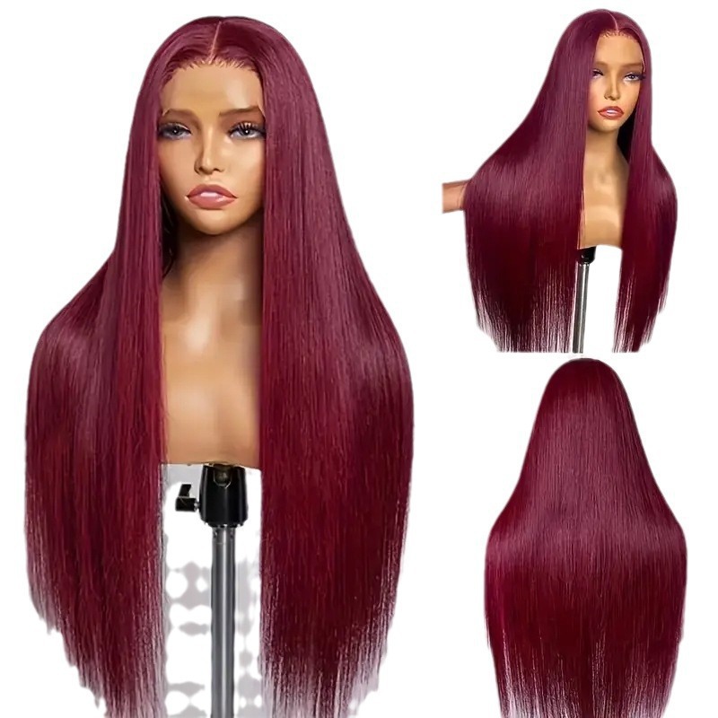 Amazon Cross border Foreign Trade European and American Fashion Wig African Hot Selling Front Lace Middle Split Straight Hair Wig Full Headset Amazon Cross border Foreign Trade European and American Fashion Wig African Hot Selling Front Lace Middle Split Straight Hair Wig Full Headset
