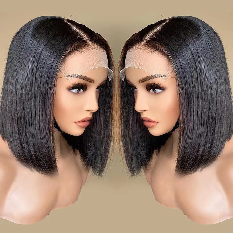 Bob Human Hair Wigs Body Wave Front Lace Wig Bob Wig Short Hair Bobble Headset
