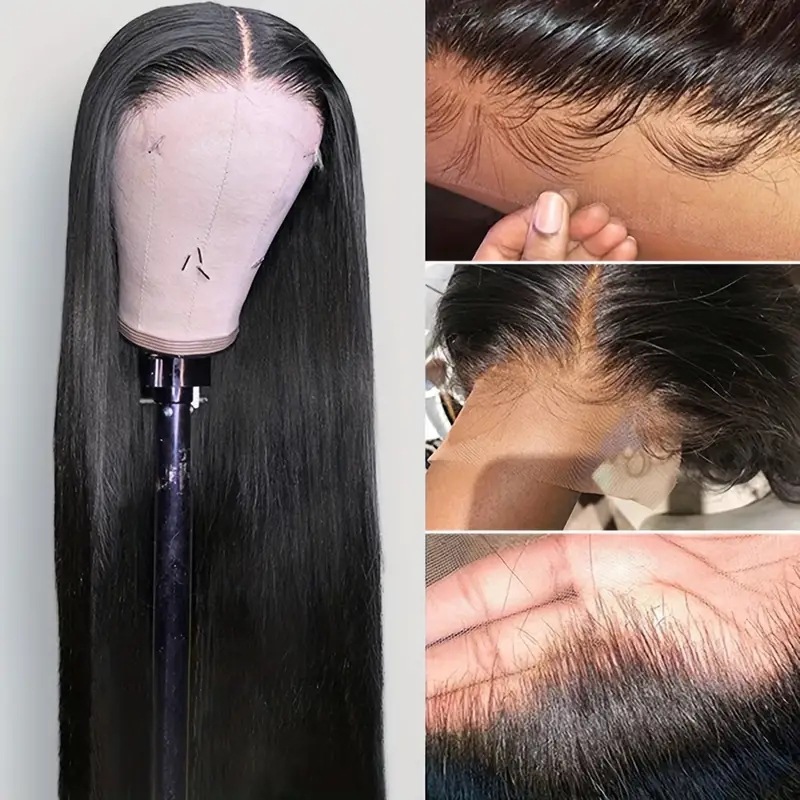 Cross border foreign trade European and American fashion wig hot selling front lace 13 * 4 lace mid split long straight synthetic full head cover Cross border foreign trade European and American fashion wig hot selling front lace 13 * 4 lace mid split long straight synthetic full head cover