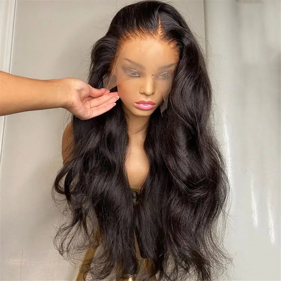 EBay New Product: Women's Front Lace Long Curled Hair with Large Waves, Front Lace Wig Headset Manufacturer in Stock for Hair Collection