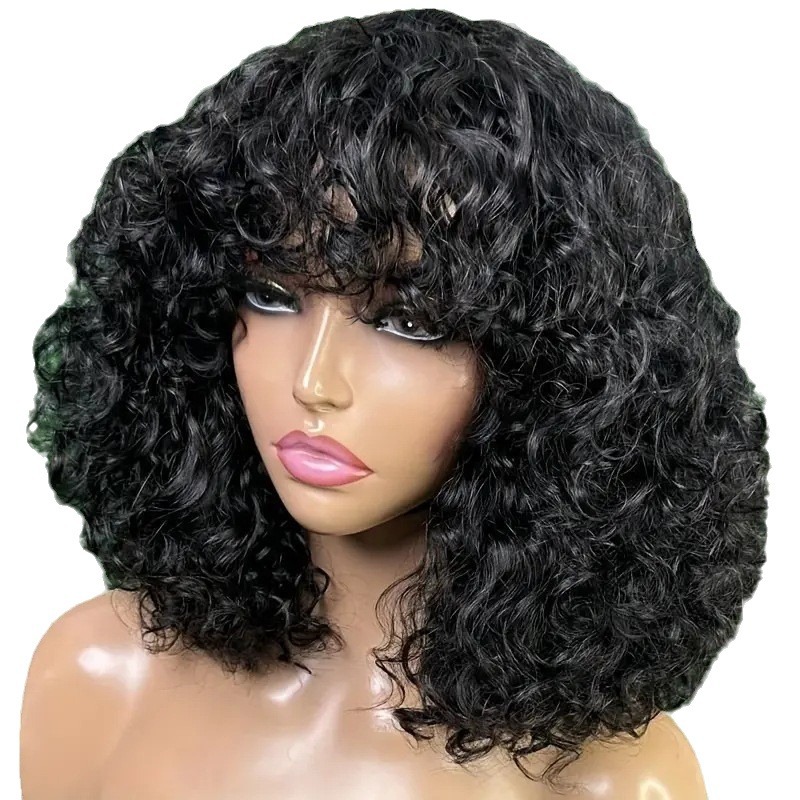 Cross border new wig African women's fashion wig short curly hair wrapped tube small curly hair synthetic full head cover wig Cross border new wig African women's fashion wig short curly hair wrapped tube small curly hair synthetic full head cover wig