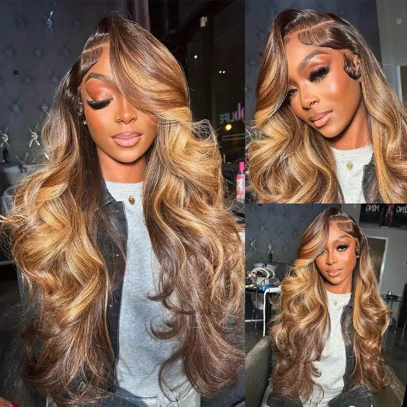 Cross border European and American Fashion Piano Color Wig Headset African Hot Selling Lace Big Wave Curling Hair Factory in Stock Cross border European and American Fashion Piano Color Wig Headset African Hot Selling Lace Big Wave Curling Hair Factory in Stock