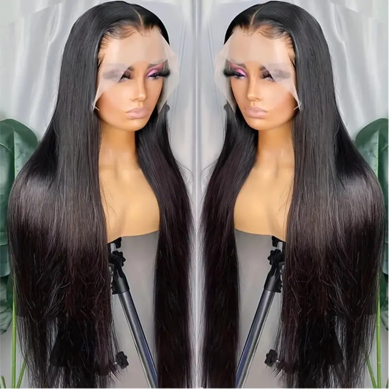Cross border foreign trade, European and American women's fashionable long straight hair wig, African hot selling front lace 13 * 4 synthetic full head cover Cross border foreign trade, European and American women's fashionable long straight hair wig, African hot selling front lace 13 * 4 synthetic full head cover