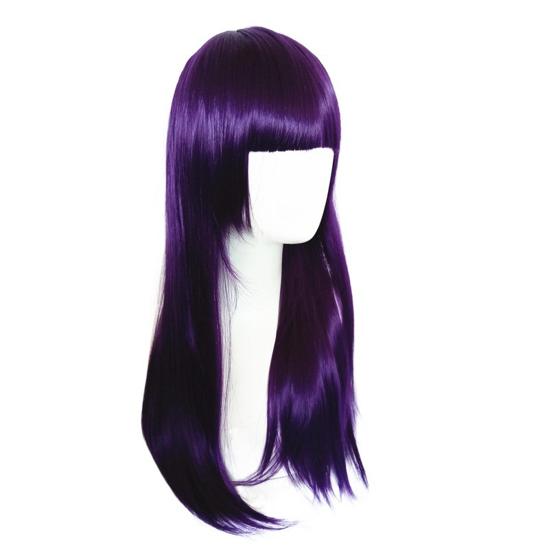 European and American wig movie descendant 2 Starlight inheritor Mal wig cosplay with bangs, split into long curly wigs European and American wig movie descendant 2 Starlight inheritor Mal wig cosplay with bangs, split into long curly wigs