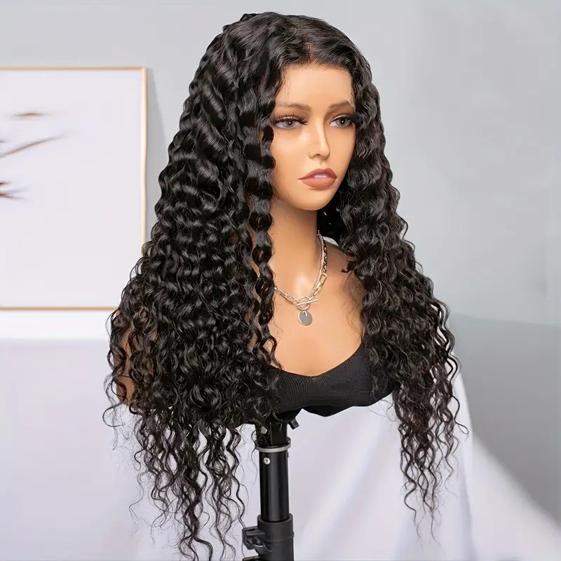 Amazon Cross border European and American Fashion Water Ripple Small Roll Full Head Cover Africa Hot Selling Small Roll Synthetic Wig Deep Amazon Cross border European and American Fashion Water Ripple Small Roll Full Head Cover Africa Hot Selling Small Roll Synthetic Wig Deep