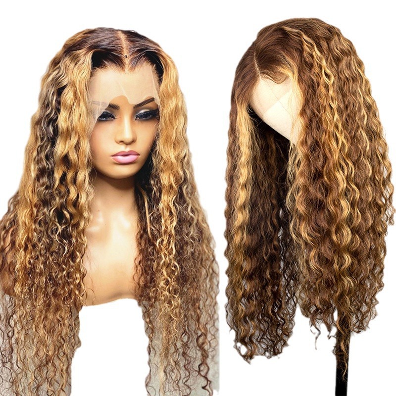 Cross border foreign trade, European and American wigs, fashionable lace, wine red, long curly hair, African small roll synthetic head cover Cross border foreign trade, European and American wigs, fashionable lace, wine red, long curly hair, African small roll synthetic head cover