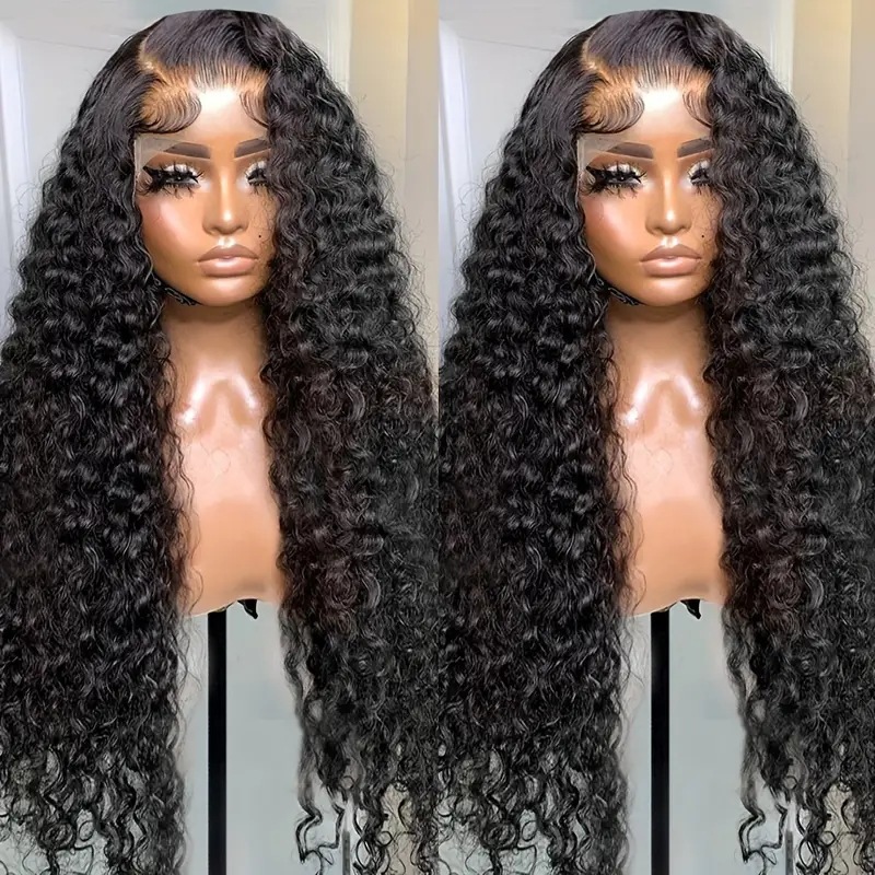 Cross border European and American fashion front lace lace full head cover hot selling small coiled tube explosive head long curly hair wig Cross border European and American fashion front lace lace full head cover hot selling small coiled tube explosive head long curly hair wig