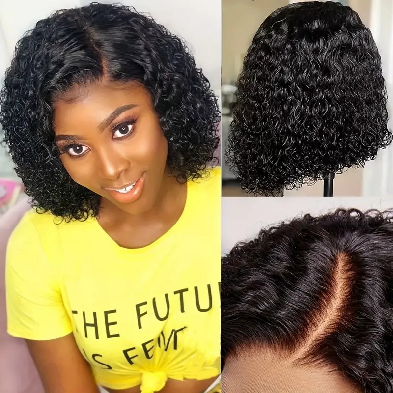 Cross border European and American fashion front lace lace small roll hand rolled wig, popular in Africa for foreign trade, small roll wig