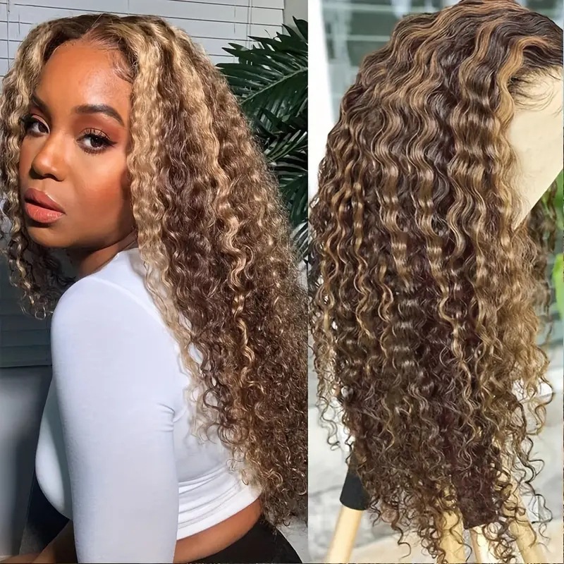 Amazon Europe and America's top selling lace wig in Africa, small coiled tube explosion head, piano color synthetic headband wig Amazon Europe and America's top selling lace wig in Africa, small coiled tube explosion head, piano color synthetic headband wig