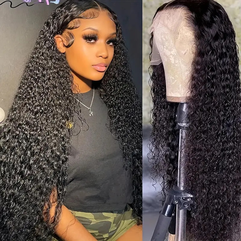 13 * 6 front lace wig full head cover, popular in Europe and America, natural human hair wigs water w ave