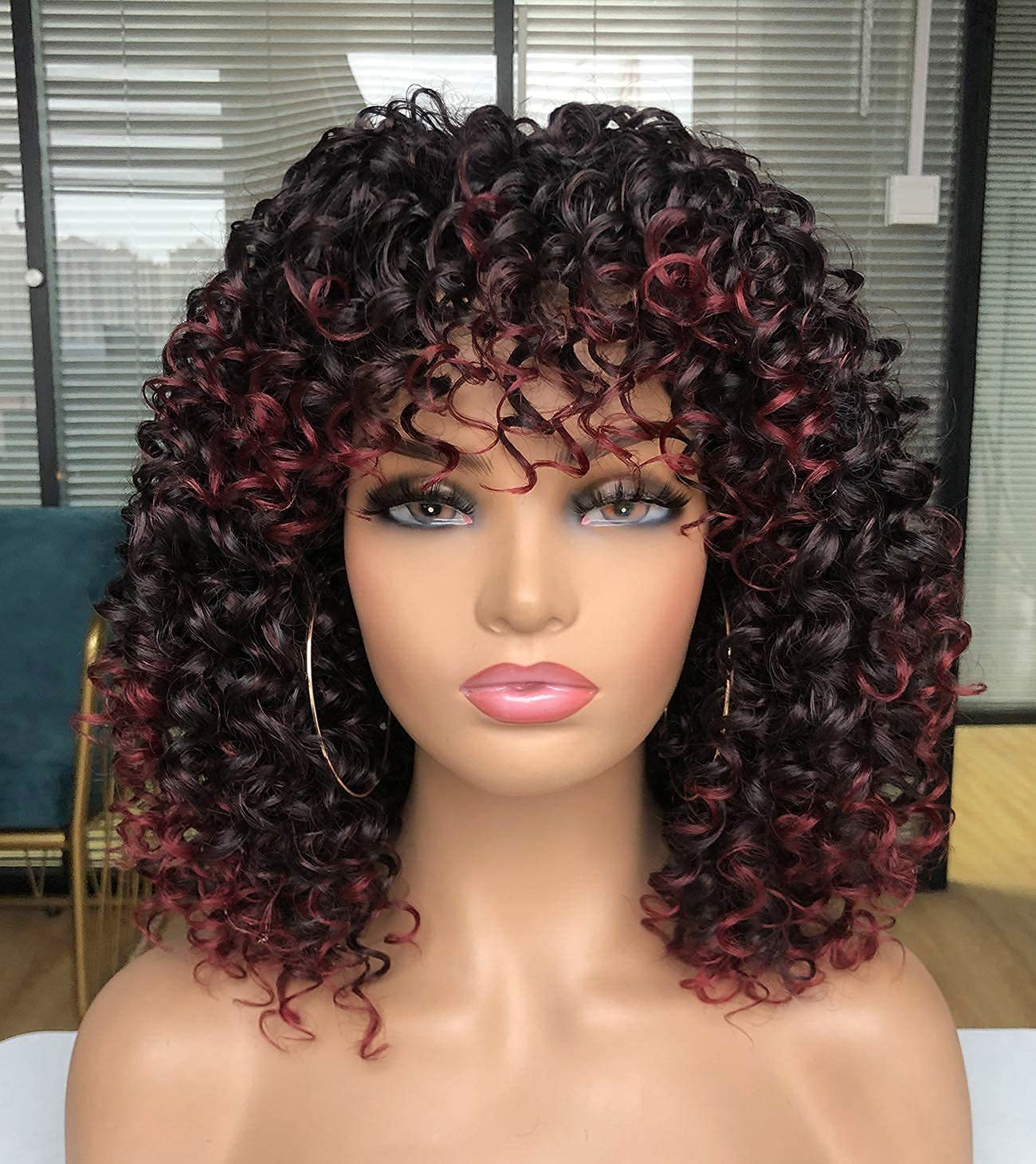 Cross border European and American wigs female wig manufacturers wholesale Africa small curly hair explosive head multi-color synthetic wig full head set Cross border European and American wigs female wig manufacturers wholesale Africa small curly hair explosive head multi-color synthetic wig full head set