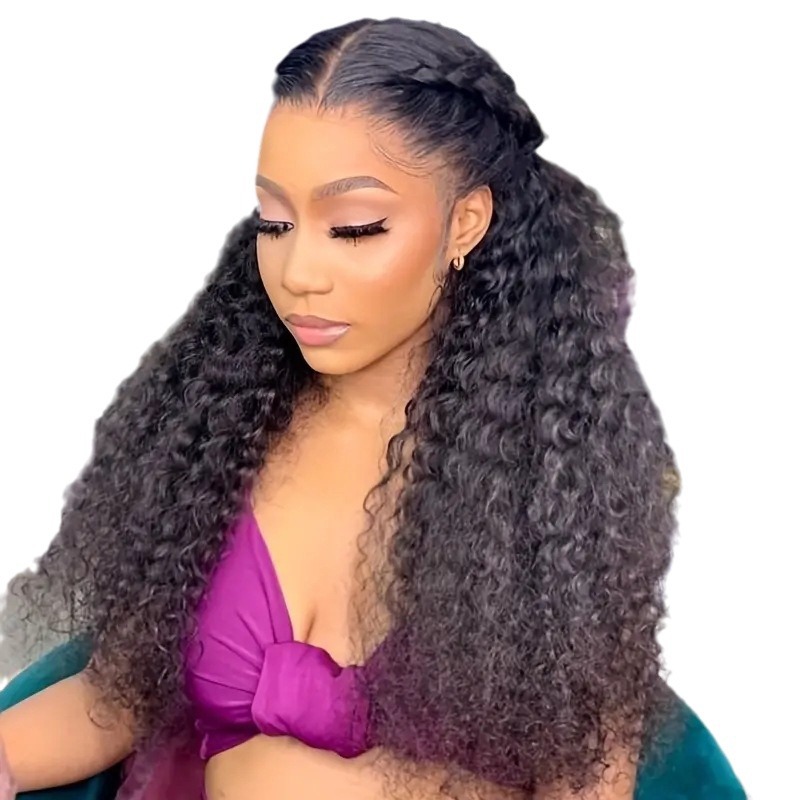 Cross border European and American fashion wine red front lace wig, popular in Africa, small coiled tube explosive head, synthetic head cover Cross border European and American fashion wine red front lace wig, popular in Africa, small coiled tube explosive head, synthetic head cover