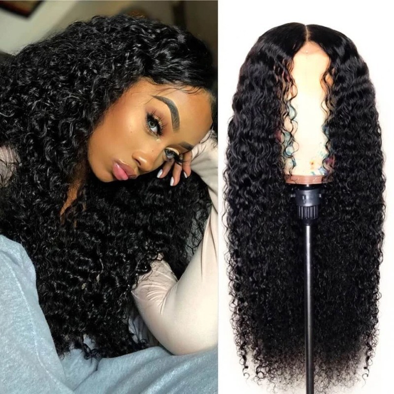 Independent Station Cross border Africa Small Roll Long Hair Heat resistant Synthetic Wig Chemical Fiber Full Head Cover Manufacturer Wholesale in Stock