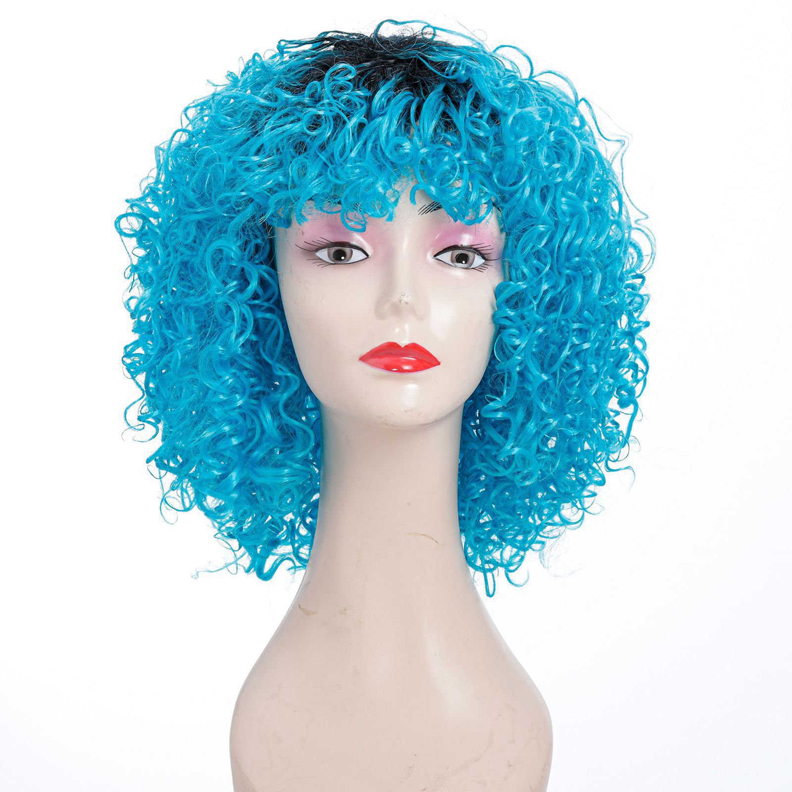 Cross border European and American high-temperature silk synthetic wig full head set, African small curly hair explosive head wig, wig manufacturer Cross border European and American high-temperature silk synthetic wig full head set, African small curly hair explosive head wig, wig manufacturer