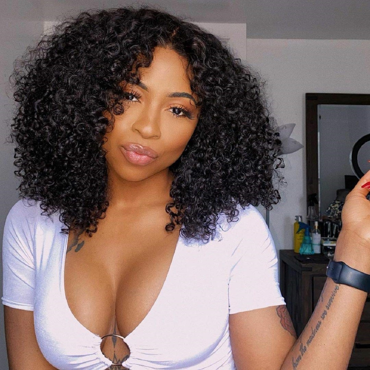 Cross border European and American black women's short curly hair manufacturer wholesale African small curly hair wig synthetic wig full head cover