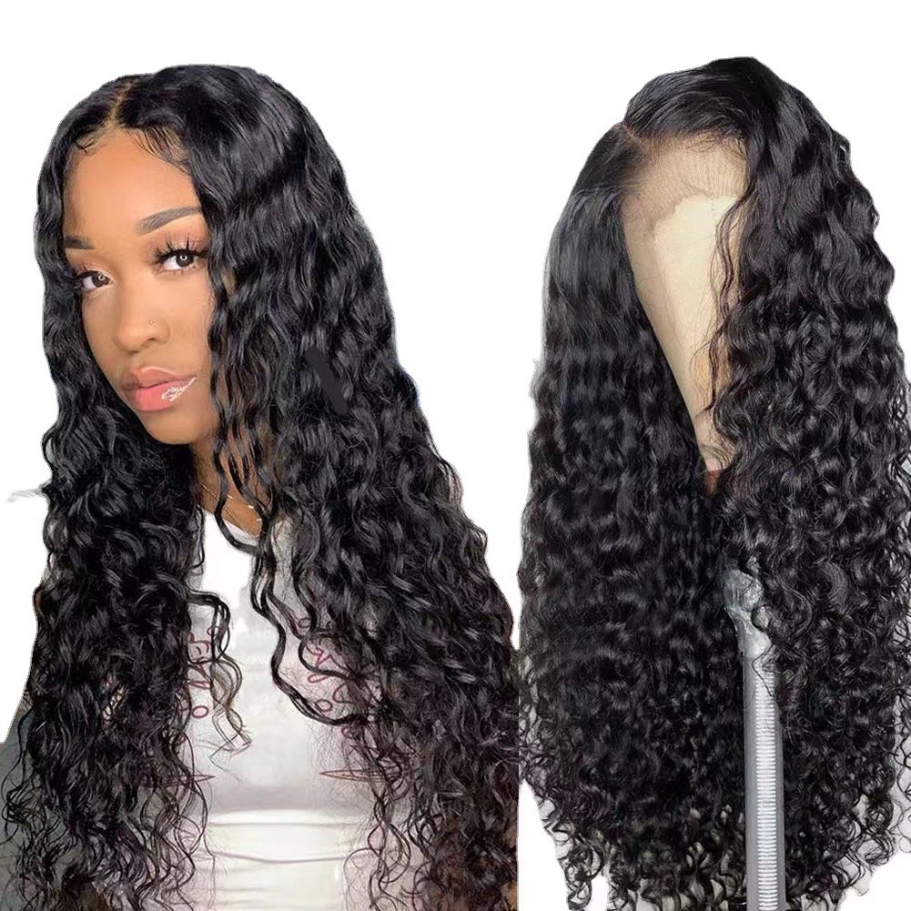 Cross border wig, European and American women's new product, black headband, fluffy long curly hair, mid split full top wig, head style wig Cross border wig, European and American women's new product, black headband, fluffy long curly hair, mid split full top wig, head style wig