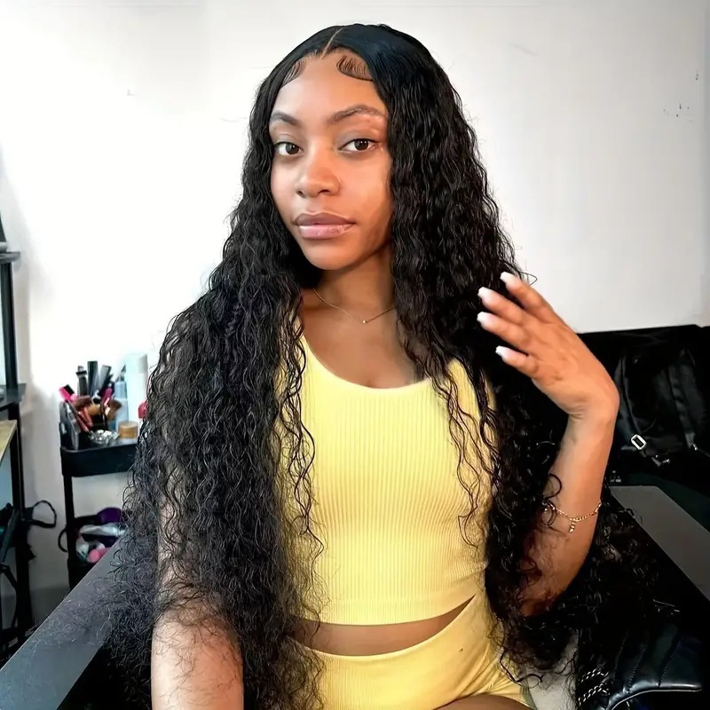 African women's hot selling small coiled tube explosive head long curly hair wig cross-border hot selling front lace 13 * 4 wig