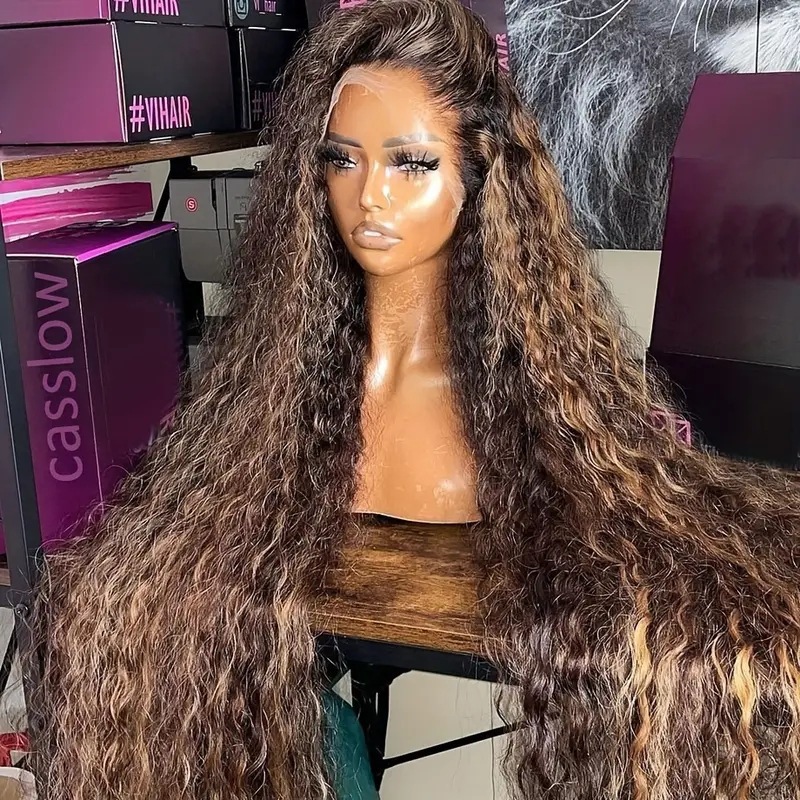 Foreign trade, European and American fashion, lace wig, cross-border hot selling in Africa, piano color, small roll, long roll hair, full head cover Foreign trade, European and American fashion, lace wig, cross-border hot selling in Africa, piano color, small roll, long roll hair, full head cover