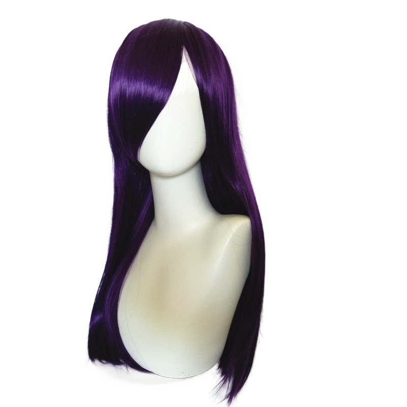 European and American wig movie descendant 2 Starlight inheritor Mal wig cosplay with bangs, split into long curly wigs European and American wig movie descendant 2 Starlight inheritor Mal wig cosplay with bangs, split into long curly wigs
