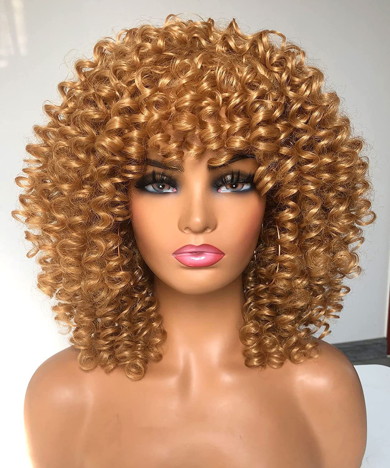 Cross border European and American wigs female wig manufacturers wholesale Africa small curly hair explosive head multi-color synthetic wig full head set Cross border European and American wigs female wig manufacturers wholesale Africa small curly hair explosive head multi-color synthetic wig full head set