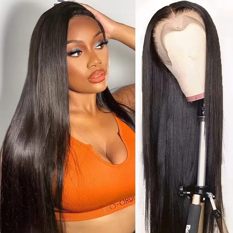 Amazon Cross border Foreign Trade European and American Fashion Wig African Hot Selling Front Lace Middle Split Straight Hair Wig Full Headset Amazon Cross border Foreign Trade European and American Fashion Wig African Hot Selling Front Lace Middle Split Straight Hair Wig Full Headset
