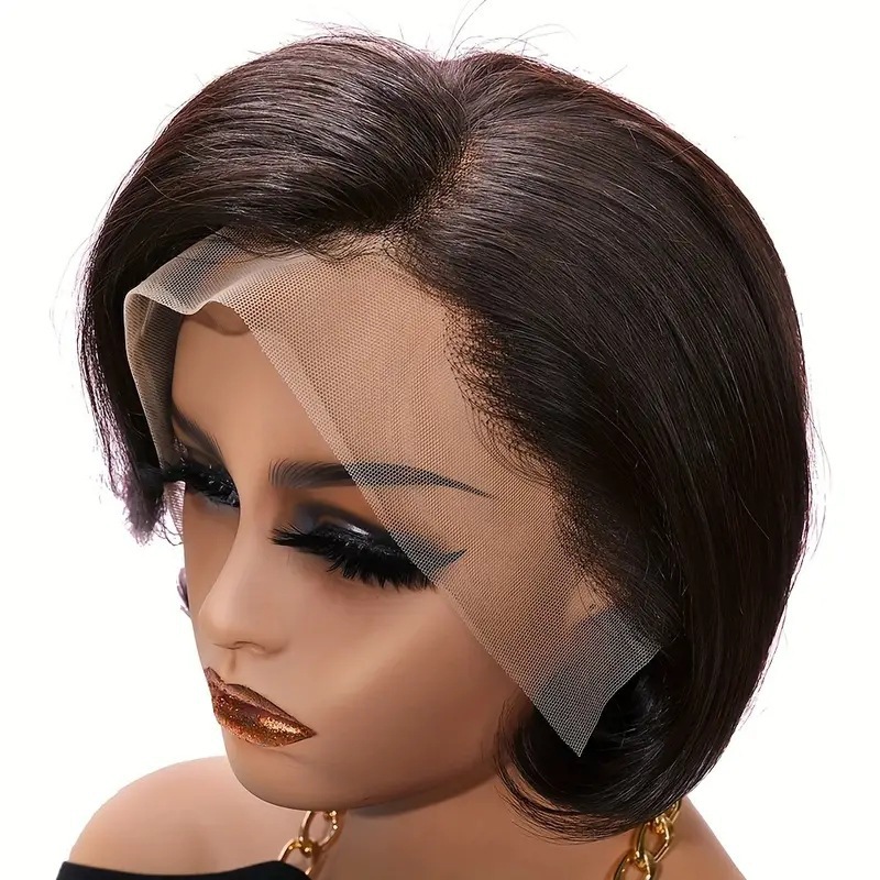 Cross border split bangs, short hair, slightly curled styling, fashionable lace and synthetic full head wig from Europe and America Cross border split bangs, short hair, slightly curled styling, fashionable lace and synthetic full head wig from Europe and America