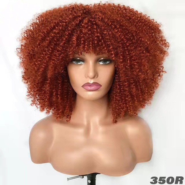Cross border European and American high-temperature silk synthetic wig full head set, African small curly hair explosive head wig, wig manufacturer Cross border European and American high-temperature silk synthetic wig full head set, African small curly hair explosive head wig, wig manufacturer