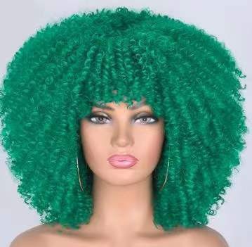 Cross border European and American high-temperature silk synthetic wig full head set, African small curly hair explosive head wig, wig manufacturer Cross border European and American high-temperature silk synthetic wig full head set, African small curly hair explosive head wig, wig manufacturer