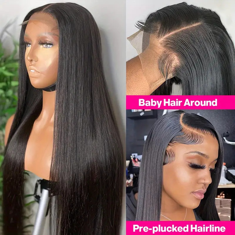 Amazon Cross border Foreign Trade European and American Fashion Front Lace Lace Straight Hair African Hot Selling Mid Split Straight Hair Wig in Stock