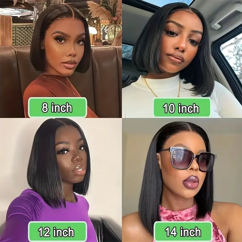 Cross border European and American Fashion Wig Bobo Head Mid Split Short Straight Hairpiece Front Lace 13 * 4 Lace Hairpiece Cross border European and American Fashion Wig Bobo Head Mid Split Short Straight Hairpiece Front Lace 13 * 4 Lace Hairpiece