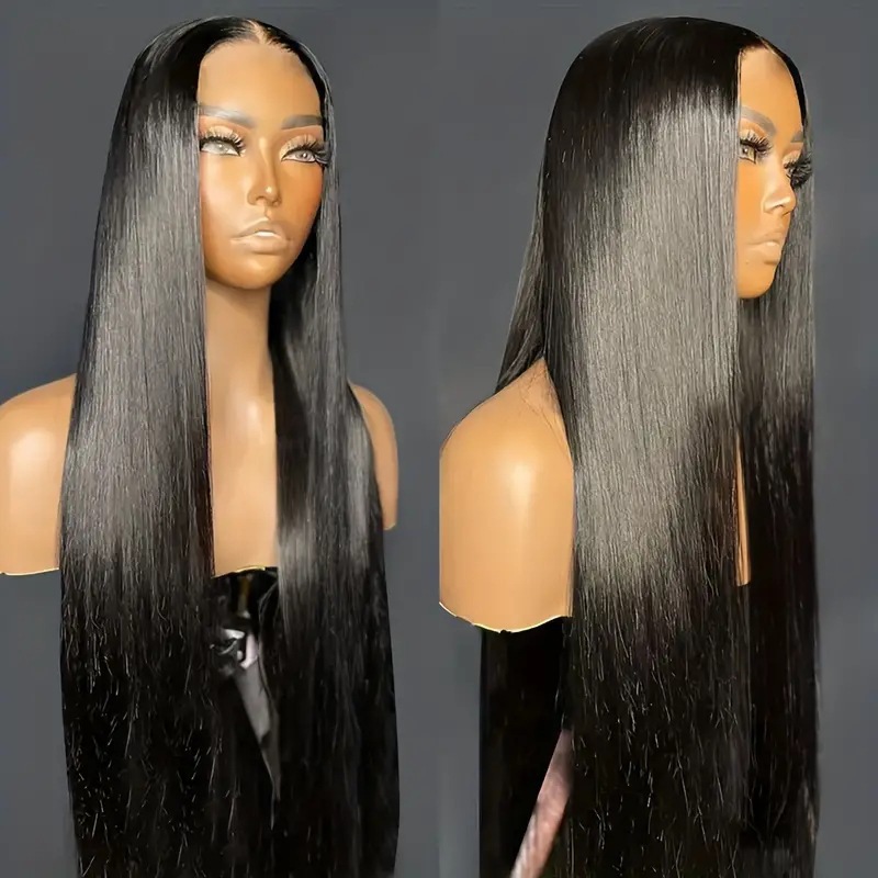 Cross border foreign trade, European and American women's fashionable long straight hair wig, African hot selling front lace 13 * 4 synthetic full head cover Cross border foreign trade, European and American women's fashionable long straight hair wig, African hot selling front lace 13 * 4 synthetic full head cover