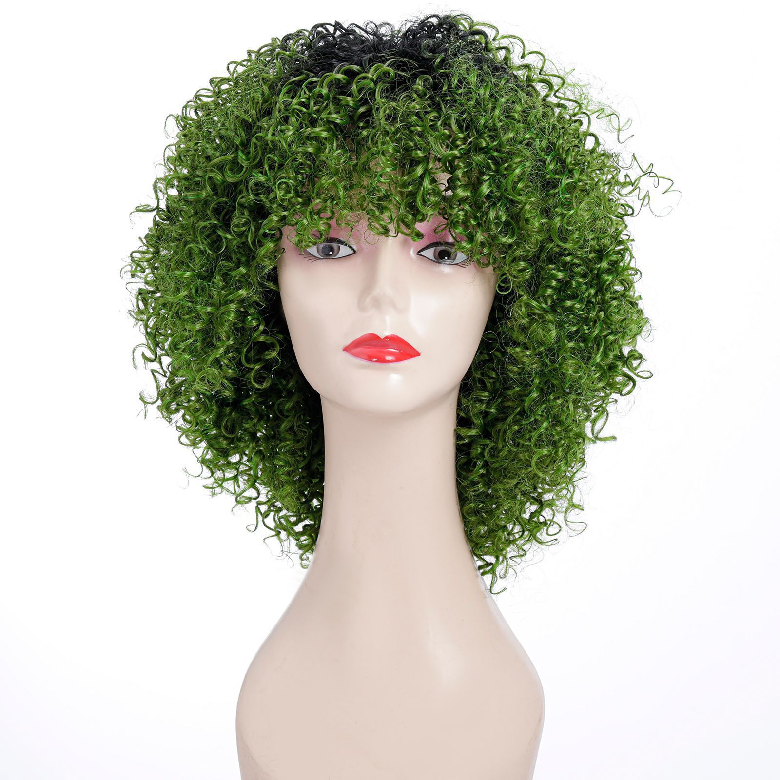 Cross border European and American high-temperature silk synthetic wig full head set, African small curly hair explosive head wig, wig manufacturer Cross border European and American high-temperature silk synthetic wig full head set, African small curly hair explosive head wig, wig manufacturer