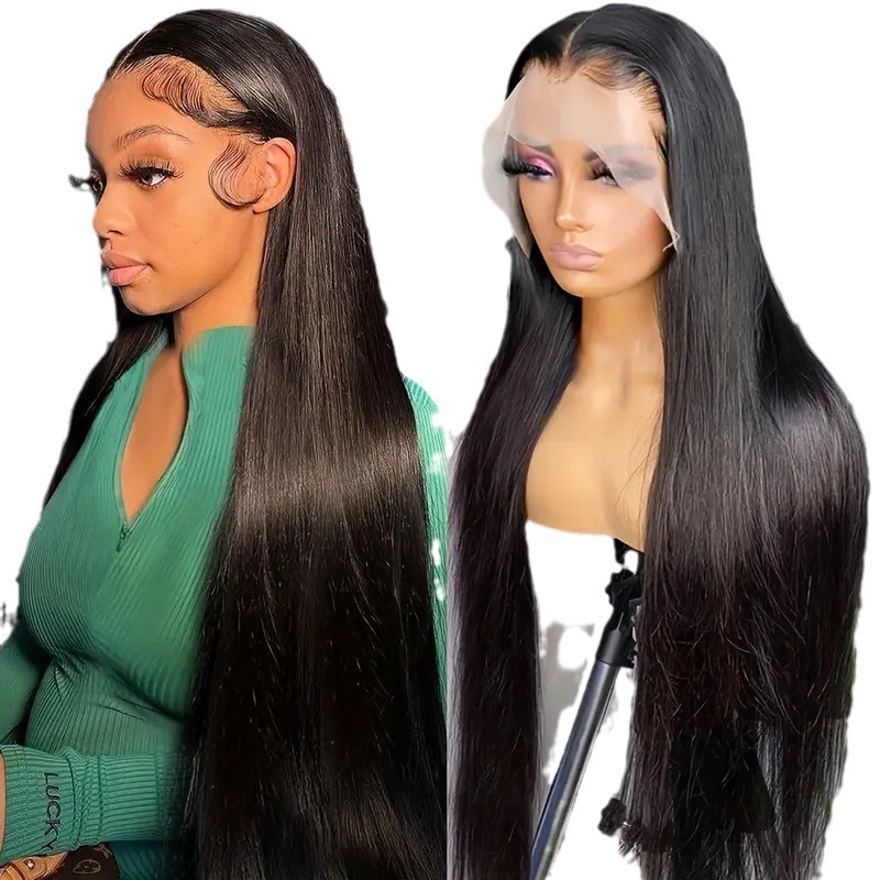 European and American lace wig black women's mid length straight hair fluffy natural fashion daily full hair set in stock European and American lace wig black women's mid length straight hair fluffy natural fashion daily full hair set in stock