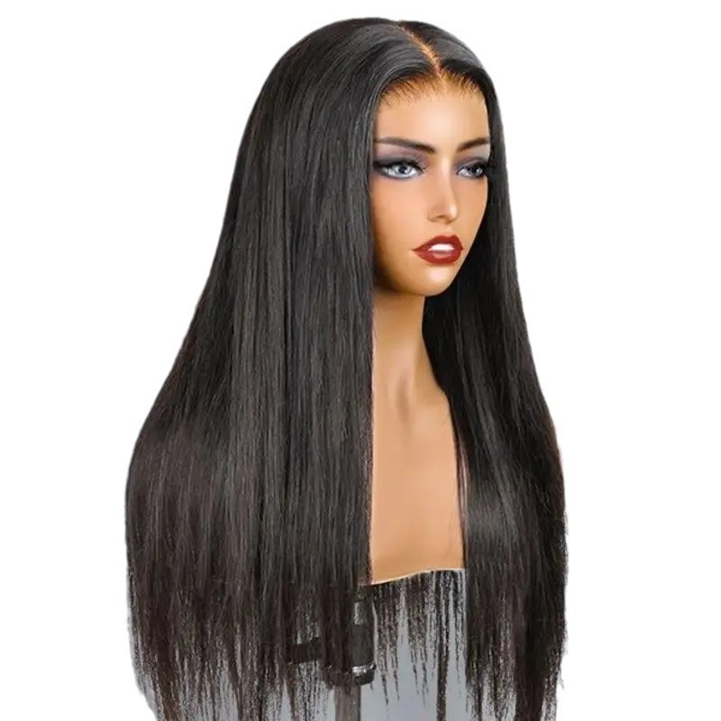 Amazon Cross border Foreign Trade Lace 13 * 4 Fashionable Long Straight Wig Hot Selling Front Lace Mid Split Fiber Head Cover Amazon Cross border Foreign Trade Lace 13 * 4 Fashionable Long Straight Wig Hot Selling Front Lace Mid Split Fiber Head Cover