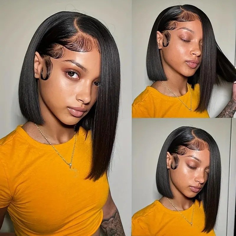 Amazon hot selling bobo bob wig front lace hair cover lace wig cover factory in stock hair replacement wigs