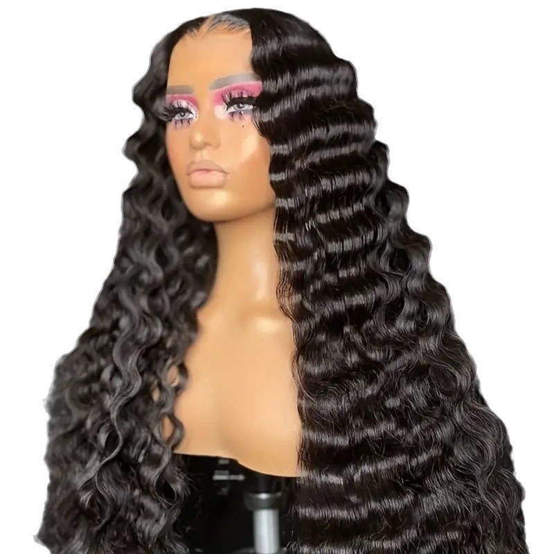 Amazon Cross border European and American Fashion Water Ripple Small Roll Full Head Cover Africa Hot Selling Small Roll Synthetic Wig Deep Amazon Cross border European and American Fashion Water Ripple Small Roll Full Head Cover Africa Hot Selling Small Roll Synthetic Wig Deep